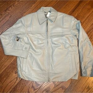 Danier Men's Light Tan Grey Leather Jacket Size S New with Tags!